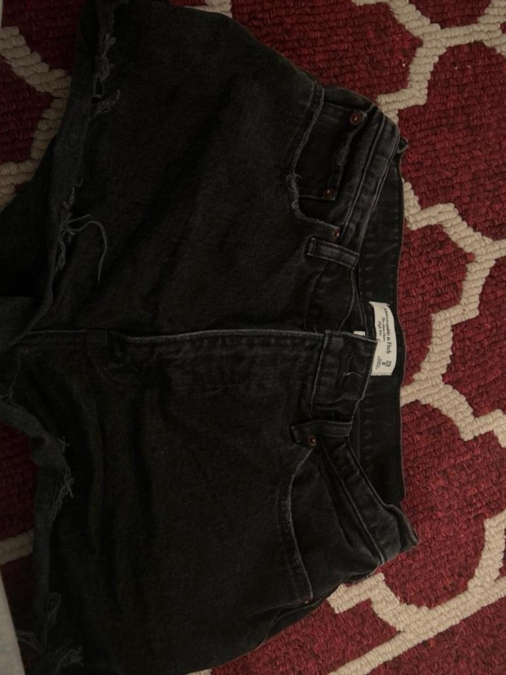 Abercrombie & Fitch Black Washed Boyfriend Denim Shorts